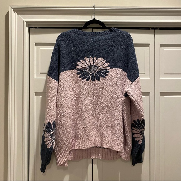 Free People In Bloom Floral Flower Oversized Sweater | Size Small - Picture 8 of 8